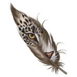 Leopard in Feather Embroidery Design, Wild Cat Machine Embroidery File, Artistic Animal Stitch Pattern